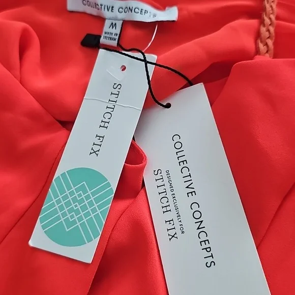 NWT Collective Concepts Bright Coral Blouse, Size Medium - Picture 5 of 6